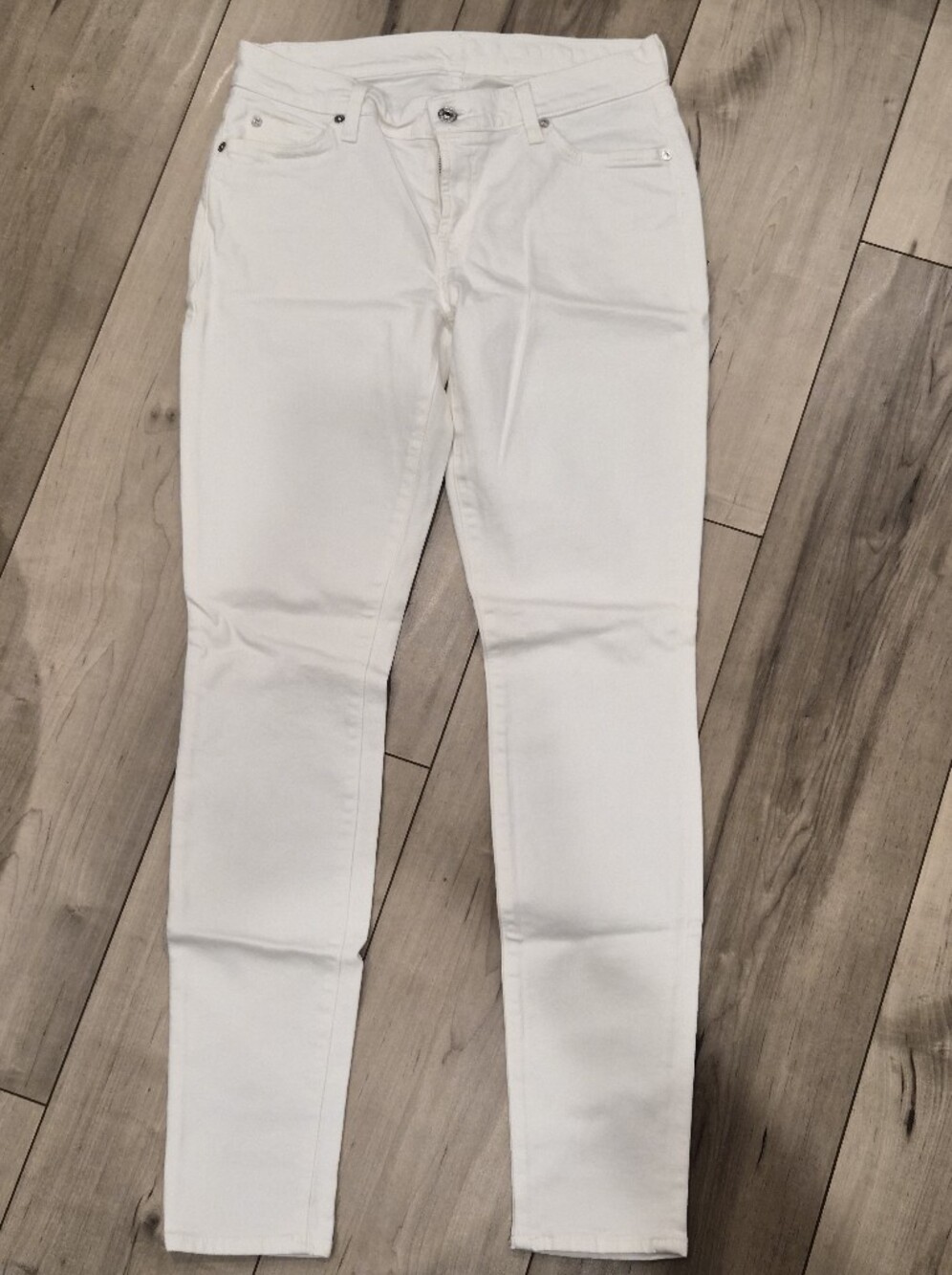 7 For All Mankind White Skinny Jeans